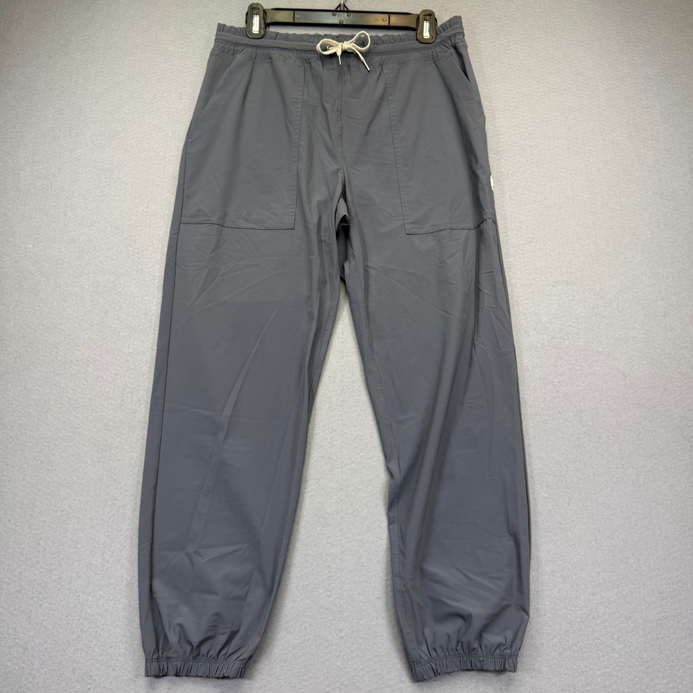 Vuori Gray Performance Miles Jogger Pants Elastic Waist Drawstring Activewear M